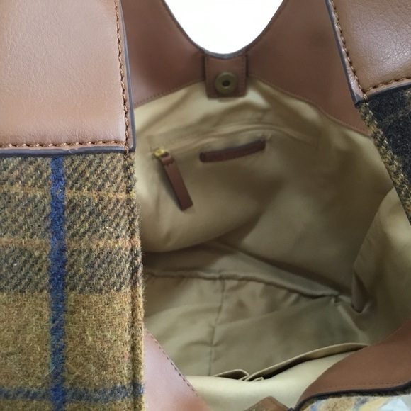 Lucky brand hobo topanga tan plaid bag nwt - Picture 9 of 13